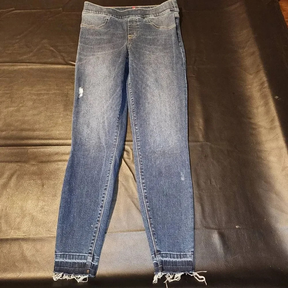 Spanx Womens Medium Wash Distressed‎ Ankle Skinny Jeans Medium